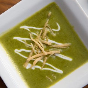 Chile Poblano Soup - one of our 'signature' dishes. It's rumored to be very addictive.