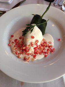 Chile en Nogada, a traditional dish of México. Photo Courtesy Tia Gemmell and Center for Land-Based Learning